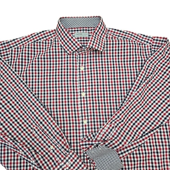 2 Jack Stone Gingham Dress Shirt Long Sleeve Button Down‎ Size XL - Picture 3 of 11